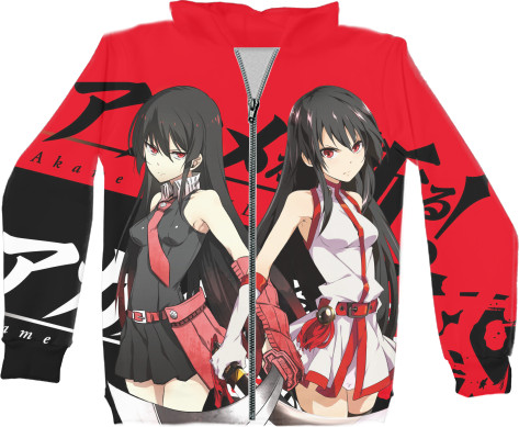 Unisex Zip-through Hoodie 3D - Akame Ga Kill 3 - Mfest