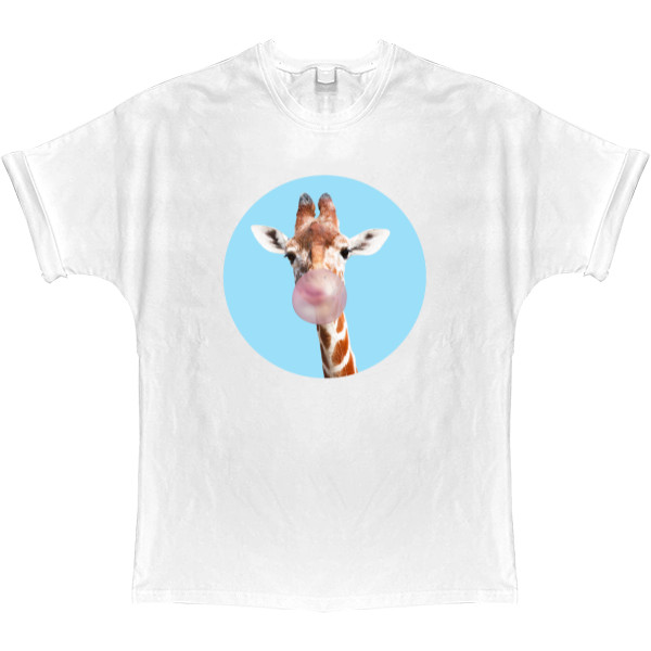 T-shirt Oversize - giraffe bubble gum - Mfest