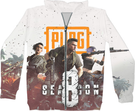 Kids' Zip-through Hoodie 3D - PUBG 8 СЕЗОН - Mfest