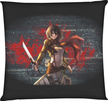 Square Throw Pillow - Атака титанов - Mfest