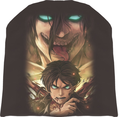 Шапка 3D - attack on titan eren - Mfest