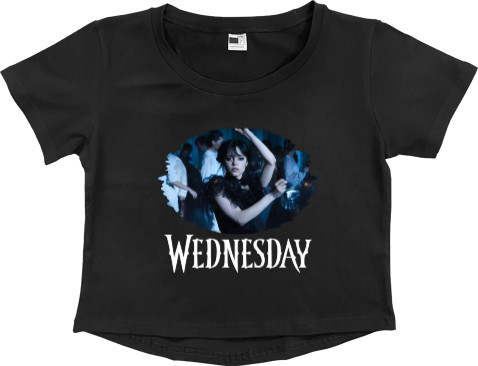 Women's Cropped Premium T-Shirt - WEDNESDAY'S STRANGE DANCE - Mfest