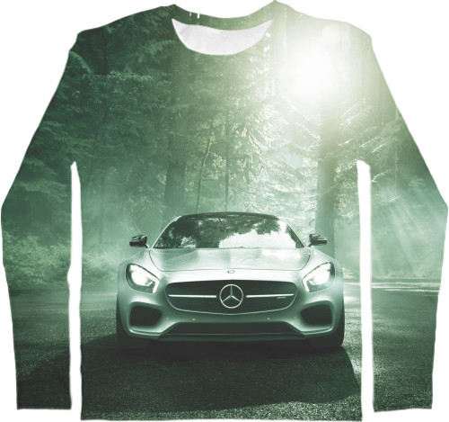 Men's Longsleeve Shirt 3D - mercedes - Mfest