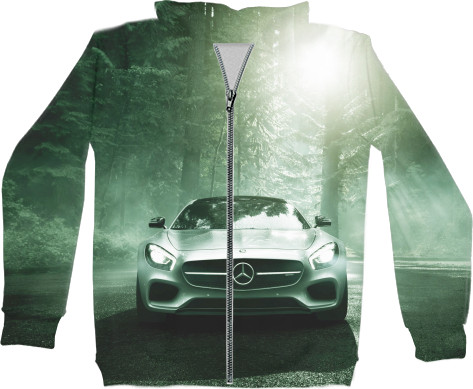 Unisex Zip-through Hoodie 3D - mercedes - Mfest