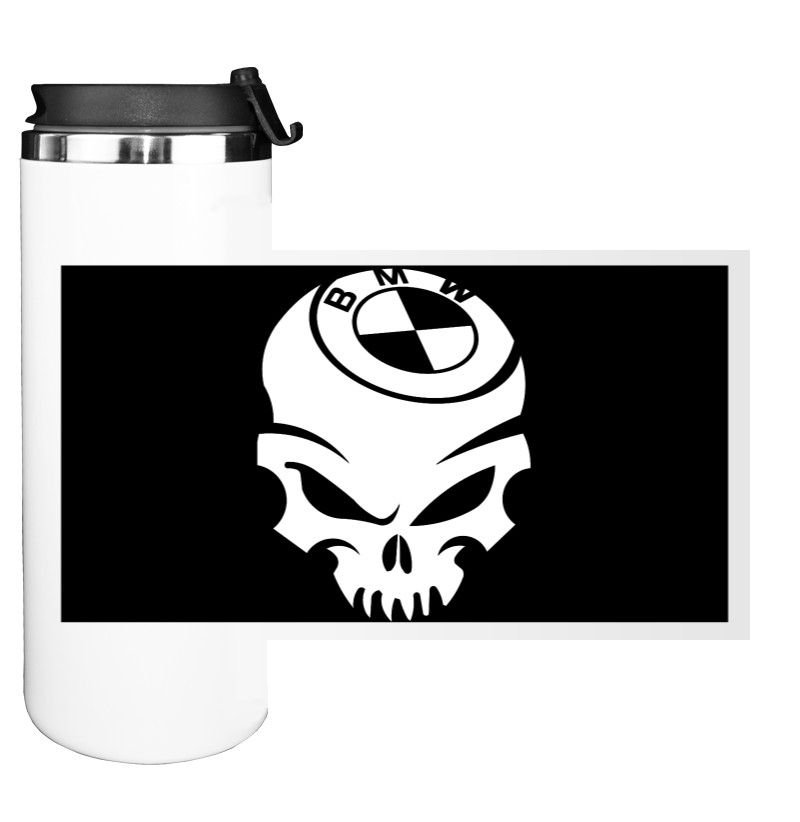 Water Bottle on Tumbler - skull car bmw - Mfest