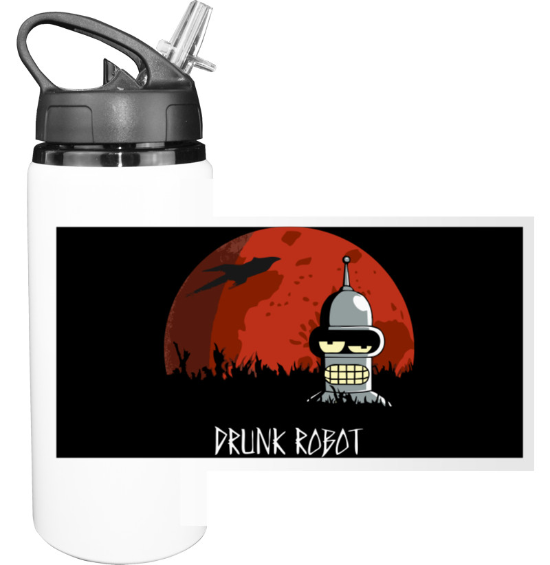 Sport Water Bottle - DRUNK ROBOT - Mfest