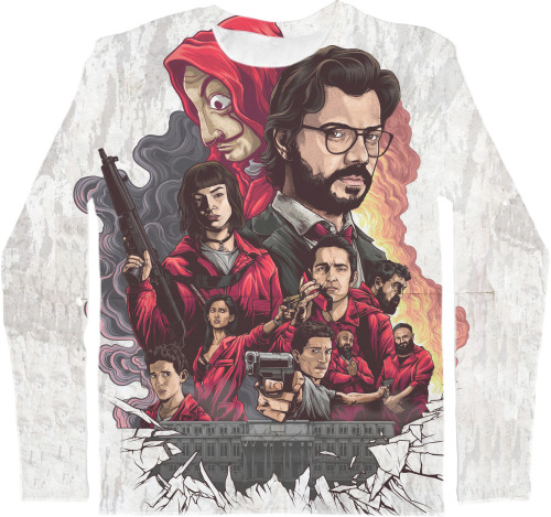 Men's Longsleeve Shirt 3D - LA CASA DE PAPEL 2 - Mfest