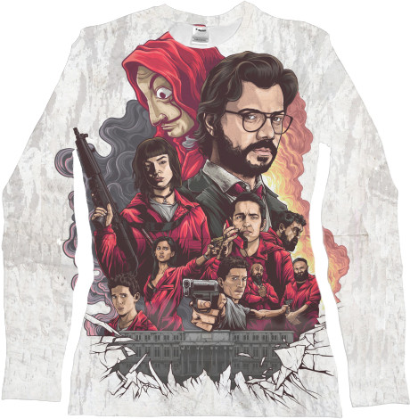 Women's Longsleeve Shirt 3D - LA CASA DE PAPEL 2 - Mfest