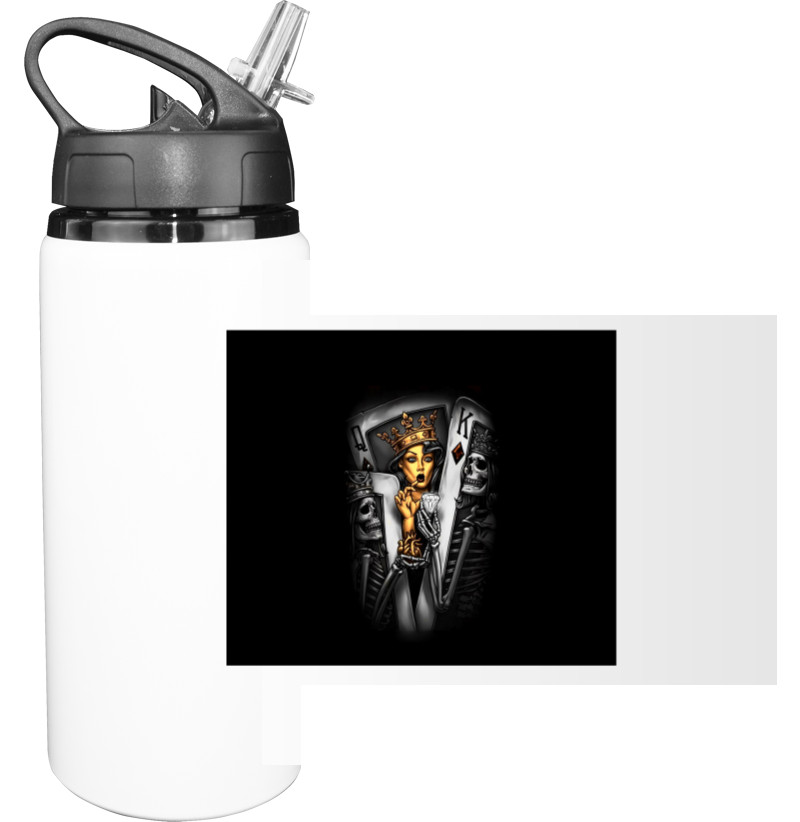 Sport Water Bottle - карти гральні арт - Mfest