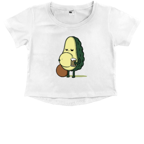 Kids' Premium Cropped T-Shirt - авокадо з пивом - Mfest