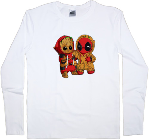 Men's Longsleeve Shirt - baby groot and Deadpool - Mfest