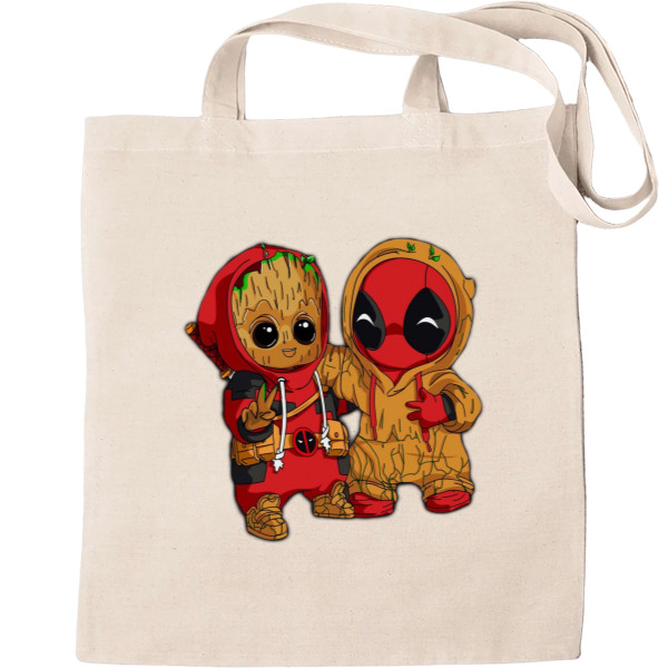 baby groot and Deadpool