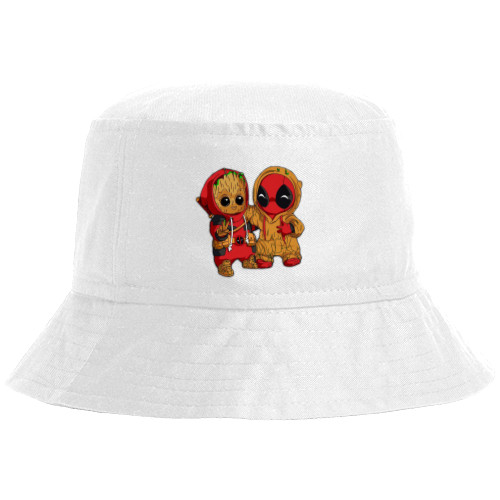 Bucket Hat - baby groot and Deadpool - Mfest