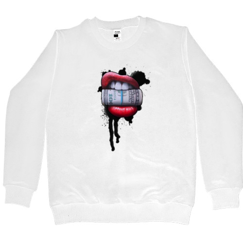 Women's Premium Sweatshirt - dollar lips 2 - Mfest