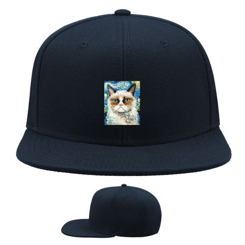 Snapback Baseball Cap - злой кот (Ван Гог) - Mfest