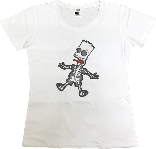 Women's Premium T-Shirt - bart simpson (СКЕЛЕТ) - Mfest