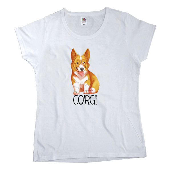 Women's T-shirt Fruit of the loom - corgi - Mfest