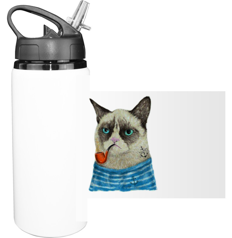 Sport Water Bottle - Грустный Кот - Mfest