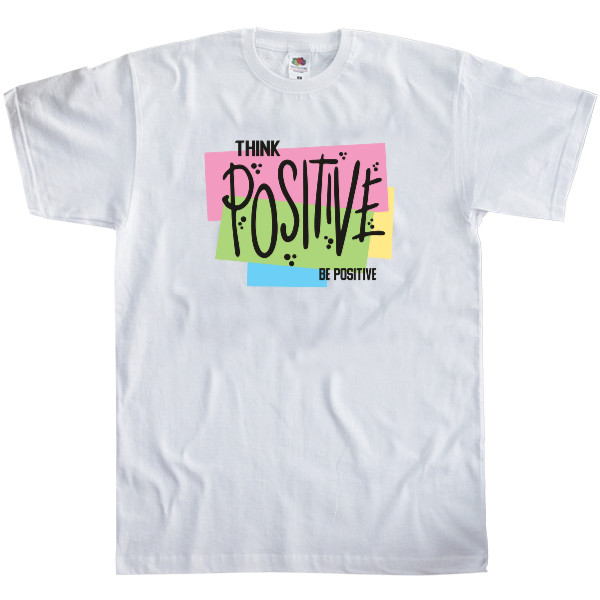 Футболка Классика Детская Fruit of the loom - THINK POSITIVE BE POSITIVE - Mfest