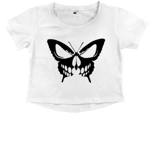 Kids' Premium Cropped T-Shirt - бабочка - Mfest