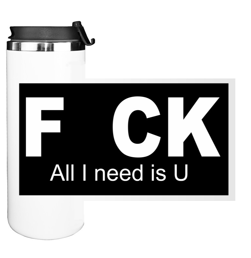 Water Bottle on Tumbler - FUCK - Mfest