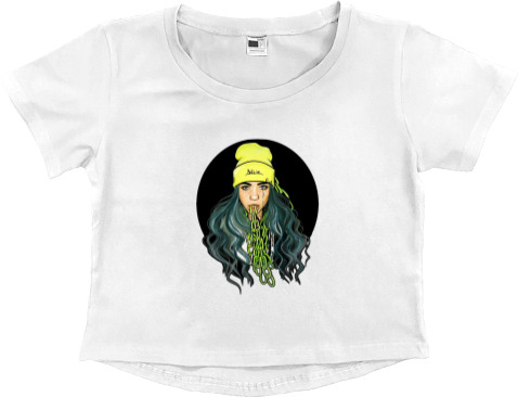 Women's Cropped Premium T-Shirt - Billie Eilish - Mfest