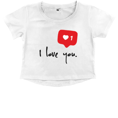 Kids' Premium Cropped T-Shirt - I Love you - Mfest