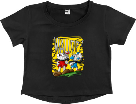 Women's Cropped Premium T-Shirt - CupHead 9 - Mfest