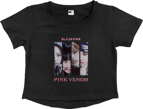 Women's Cropped Premium T-Shirt - blackpink pink venom 2 - Mfest