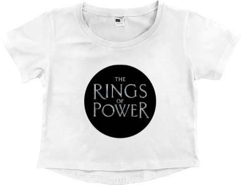 Women's Cropped Premium T-Shirt - The Lord of the Rings The Rings of Power logo 2 - Mfest