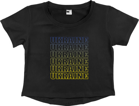 Women's Cropped Premium T-Shirt - UKRAINE - Mfest