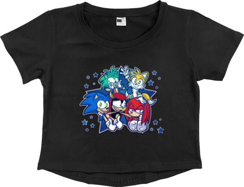 Women's Cropped Premium T-Shirt - sonic 2 - Mfest