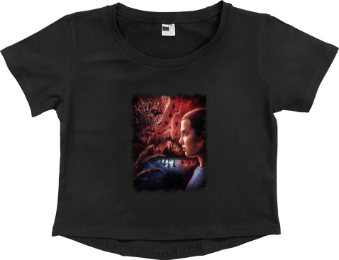 Women's Cropped Premium T-Shirt - stranger things 4 (11) - Mfest