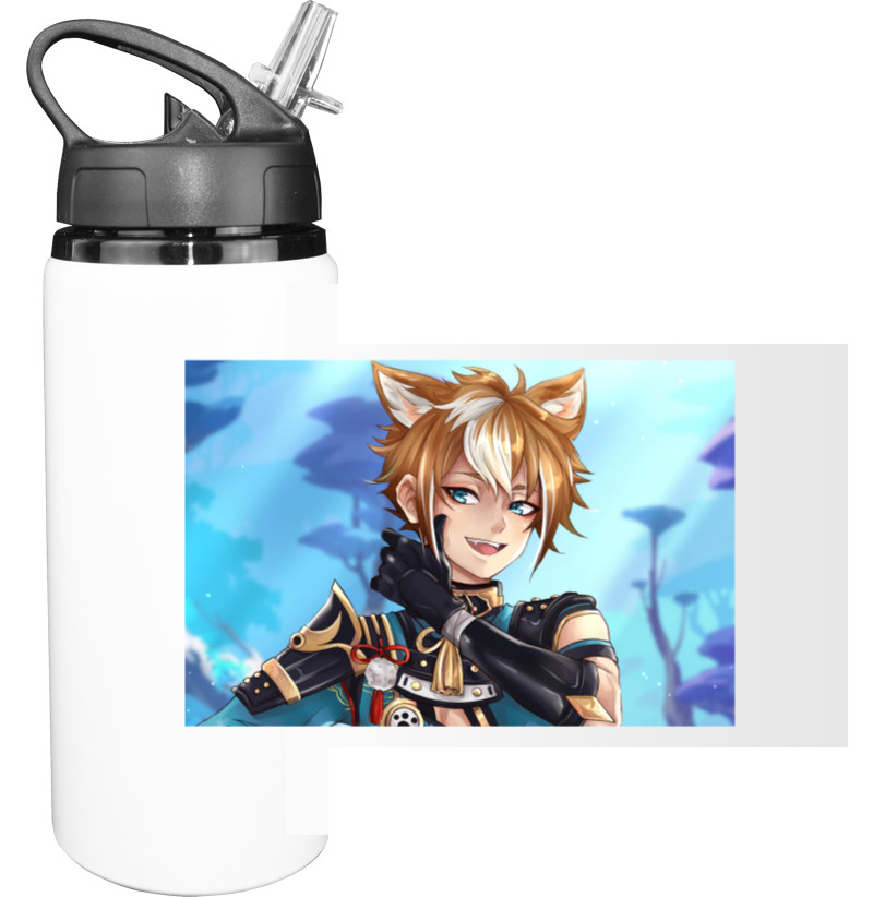 Sport Water Bottle - gorou genshin impact 2 - Mfest