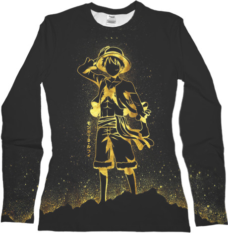 Women's Longsleeve Shirt 3D - One Piece Luffy Background - Mfest