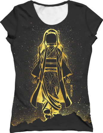 Women's T-Shirt 3D - golden nezuko - Mfest