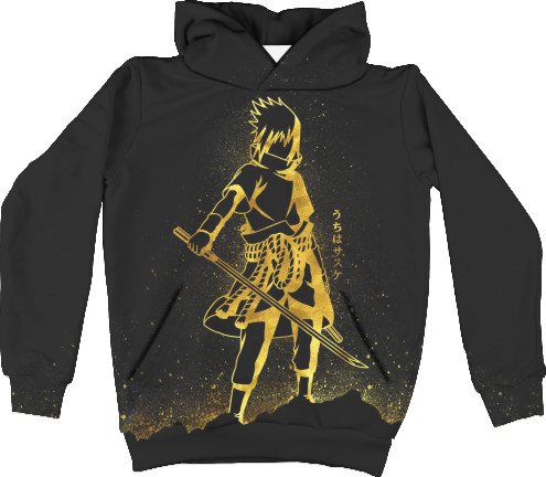 Kids' Hoodie 3D - golden sasuke - Mfest