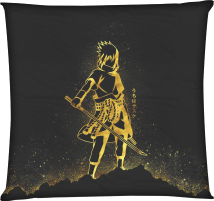 Square Throw Pillow - golden sasuke - Mfest