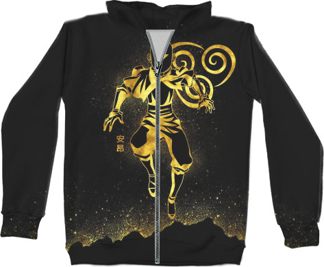 Unisex Zip-through Hoodie 3D - gold Aang - Mfest