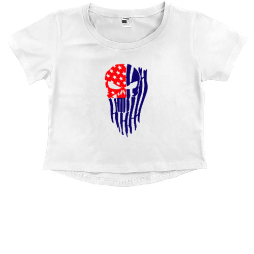 Kids' Premium Cropped T-Shirt - skull - Mfest