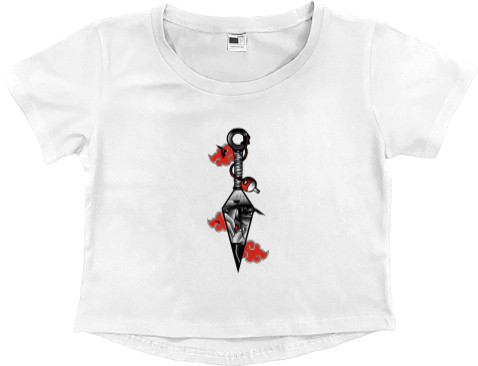 Наруто - Women's Cropped Premium T-Shirt - naruto uchiha - Mfest