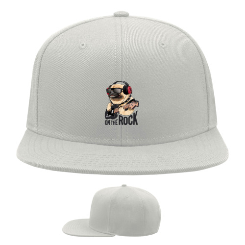 Snapback Baseball Cap - pug on the rock - Mfest