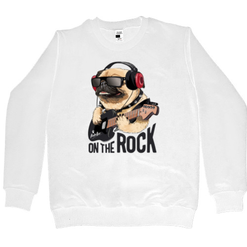 Men’s Premium Sweatshirt - pug on the rock - Mfest