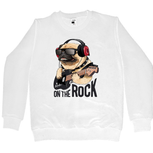 Women's Premium Sweatshirt - pug on the rock - Mfest