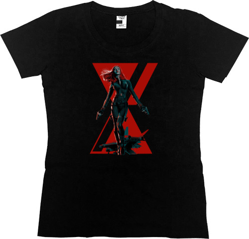 Women's Premium T-Shirt - Black Widow art - Mfest