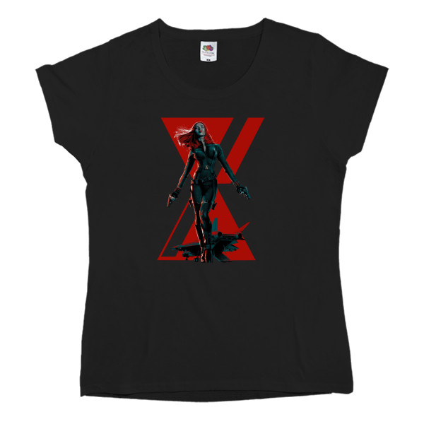 Women's T-shirt Fruit of the loom - Black Widow art - Mfest