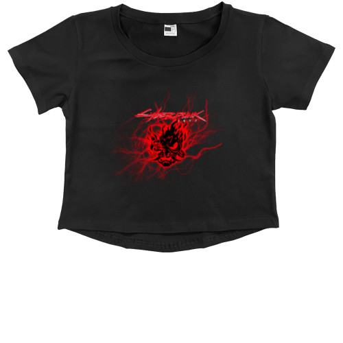 Kids' Premium Cropped T-Shirt - Cyberpunk 2077 SAMURAI - Mfest