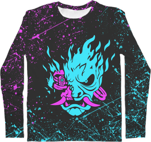 Men's Longsleeve Shirt 3D - NEON SAMURAI - Mfest