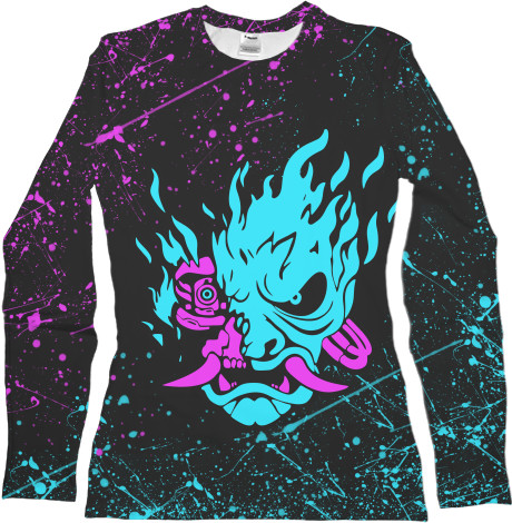 Women's Longsleeve Shirt 3D - NEON SAMURAI - Mfest