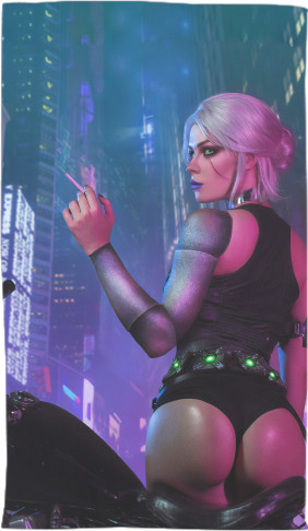 Полотенце 3D - Cyberpunk Girl Portrait 2 - Mfest